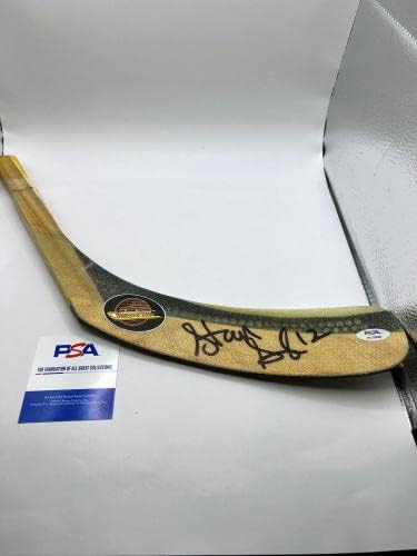 STAN SMYL Vancouver Canucks Legenda Autográf, ALÁÍRT hokiütő Penge PSA COA - Dedikált NHL Botok