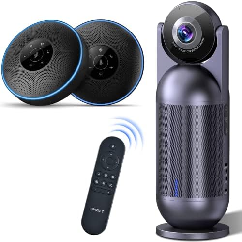 EMEET Videó Konferencia Kamera Találkozó Kapszula 1080P Webkamera 360 w/ 8 Mikrofon, valamint Hi-Fi Hangszóró, AI Hang/Arc/. Ábra Rögzítése,