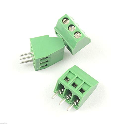 DBParts 20db 3-Pin (3 Pólus) Plug-in Csavaros sorkapocs Csatlakozó 2.54 mm 0.1 Szurok Panel PCB-Hegy DIY