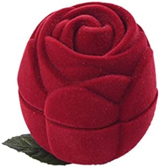 Amosfun Divat Ékszer Doboz Rózsa Gyűrű Alakú Csomagolás Doboz Kreatív Ékszer Tároló Doboz (Piros) Valentin Party Kellékek