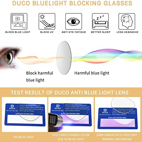 DUCO Superlight Kék Fény Blokkoló Számítógép, Olvasás Videó Gaming Szemüvegek Szemüveg DC5208 (Teknős)