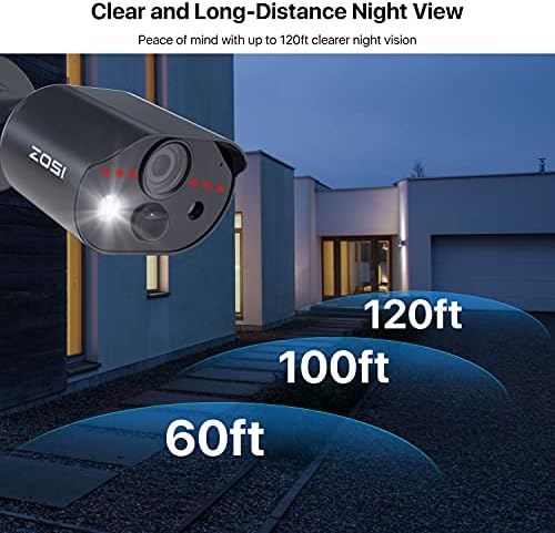 ZOSI C303 Haza Kültéri Biztonsági Kamera Rendszer, Audio, 8 CSATORNA DVR 1 tb-os HDD-6 x 1080p Időjárásálló Kamera Emberi Érzékelés Figyelmeztetések,