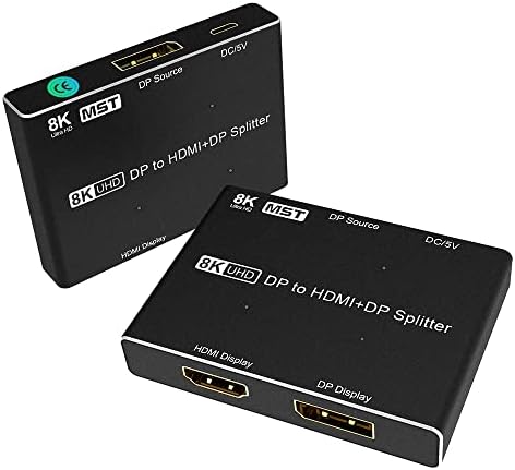 NAWEN 8K DisplayPort 1.4 MST Hub Elosztó, 1-2 DP, hogy a DP+HDMI Video Converter a MST Funkció Támogatás Kiterjesztése-Tükör