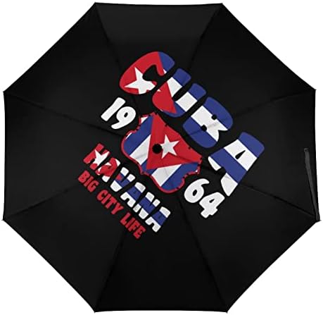 Havanna, Kuba Zászló Utazási Esernyő Hordozható Szélálló Összecsukható Esernyő Eső Auto nyit-zár