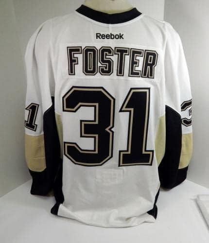 2015-16 Pittsburgh Penguins Brian Foster 31 Játék Kiadott Fehér Jersey 58 DP30817 - Játék Használt NHL-Mezek