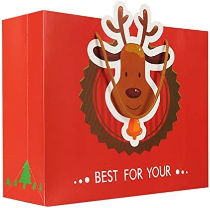PRETYZOOM Ajándék csomag 8db Hordozható Karácsonyi Csomagolás Zsák Aranyos Elk Nyomtatás, Ajándék Tok Prémium Papír Táska Tároló Táska