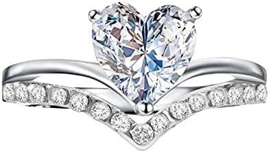 Szív Cirkónia Eljegyzési Gyűrű,Esküvői Gyűrű,Sárga Arany Solitaire 4-Vasvilla Évforduló Ígéret Gyűrű