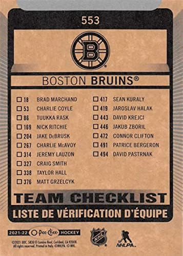 2021-22 O-Pee-Chee 553 Boston Bruins Boston Bruins NHL Jégkorong Trading Card