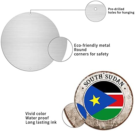 Dél-Szudán Zászló Retro Fém Tábla Vintage Adóazonosító Jel, Dél-Szudán Falon Emléktábla Adóazonosító Jel, Parasztház Dekoráció, Étterem,