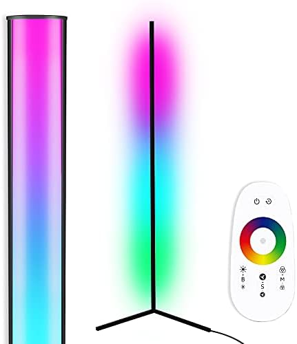 TACAHE Sarokban állólámpa - RGB Szín Változó Hangulat Világítás, Szabályozható LED-Modern állólámpa Távoli, 56 Fém, Álló Lámpa, Nappali, Hálószoba