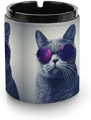 Cool Cat PU Bőr Hamutartó Cigaretta, Szivar hamutartó tartó Home Office Autó Asztali Dekoráció