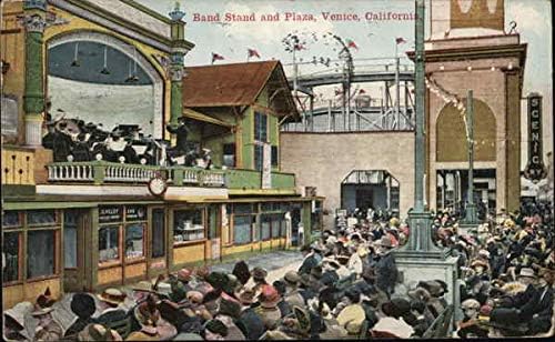 A zenekar önálló Plaza, a Kaliforniai Venice, CA Eredeti Antik Képeslap, 1918