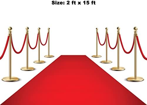 Vörös Szőnyeg futószőnyeg Hollywood Party Dekoráció Szövet 100 GSM (Piros, 2x15 Láb)