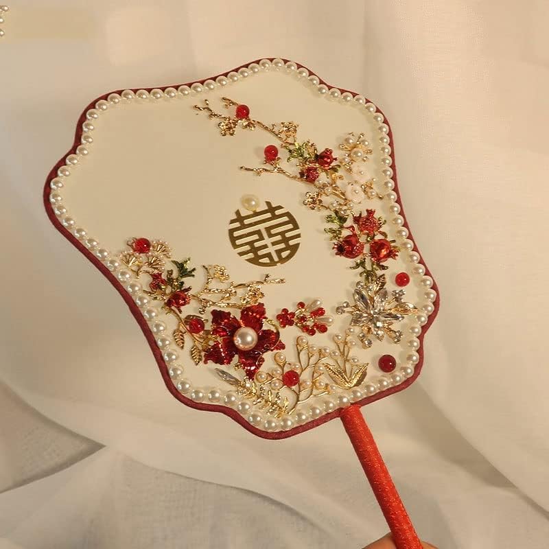YFSDX Régi Kínai Esküvői Rajongó Gyöngy Ősi Stílus Han-Fu Tartozékok Bross Menyasszonyi Csokor Kézi Rajongó Fél Ajándék