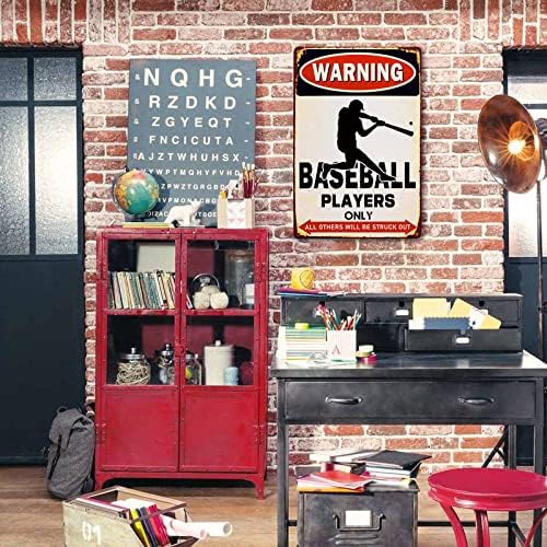 CrazySign Fiúk Szoba Fali Dekor Figyelmeztetés Baseball Játékosok Egyetlen Jel, Vicces Baseball Ajándékok Fiúknak (244)