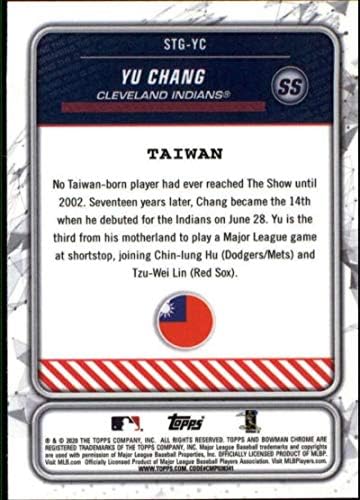 2020 Bowman Chrome Felölelik a Világon STG-YC Yu Chang Cleveland indians RC Újonc MLB Baseball Trading Card