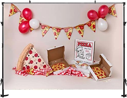 Pizza Party Fotózás Háttér Főzés Téma a Gyermekek az 1. Szülinapi Buli Torta Smash Dekoráció Háttér Függöny Stúdió Fotózás Kellékek