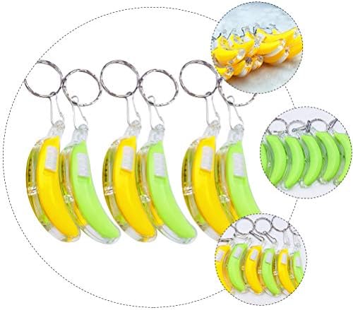Ragyogás Játékok 1 tasak 16pcs LED Világító Banán Alakú kulcstartó Kulcs Medál (Kevert Szín) Kulcstartó