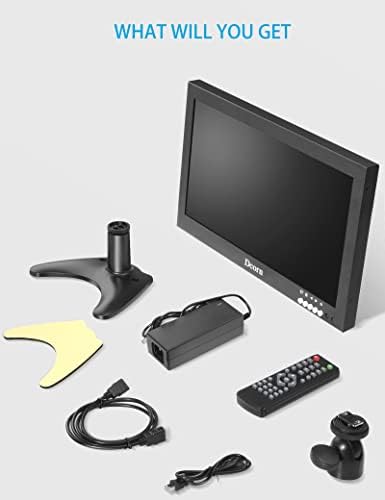 Dcorn 10.1 Inch Mini-Monitor, Kis HDMI Monitor 1280 x 800 16:10 IPS Fém Ház Képernyőn, Támogatja a HDMI/VGA/AV/BNC Bemenet