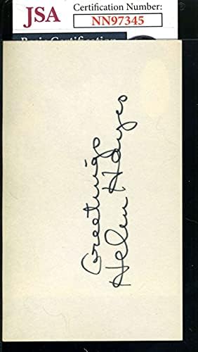 Helen Hayes SZÖVETSÉG Coa Aláírt 3x5 Index Kártya Autogramot