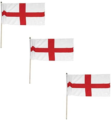 Anglia - a Szent György Kereszt 12in x 18 Zászló - 3 PK