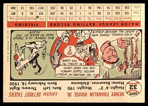 1956 Topps 32 Frank Ház Detroit Tigers (Baseball Kártya) EX/MT Tigrisek