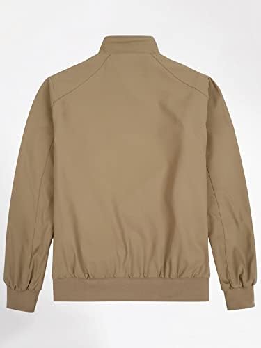OSHHO Kabátok Női - Férfi Tarka Bélelt Zip Fel Kabát (Szín : Khaki, Méret : X-Large)