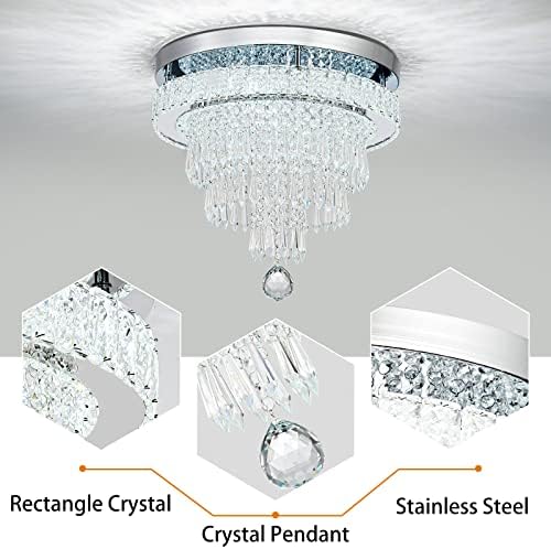 HongnuoFc 16 Colos kristálycsillárok Modern LED süllyeszthető Mennyezeti Lámpa Lámpatest Kerek Gyűrű Luxus Csillár Nappali