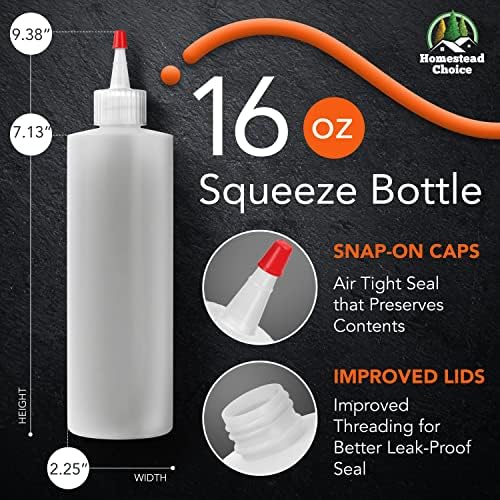 7-pack Műanyag Fűszer flakon - 16 Uncia Piros Tipp Kap - Made in USA - Tökéletes Ketchup, BBQ, Szószok, Szirup, Fűszerek, Kötszerek,