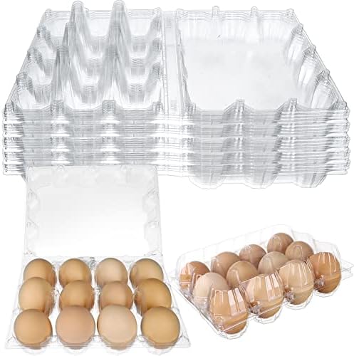 Ioffersuper 50 Csomag, Tojás Db, Műanyag, 12 Tojás Karton Tiszta, Környezetbarát, Újrahasznosítható tojástartók a Csirke Tojás