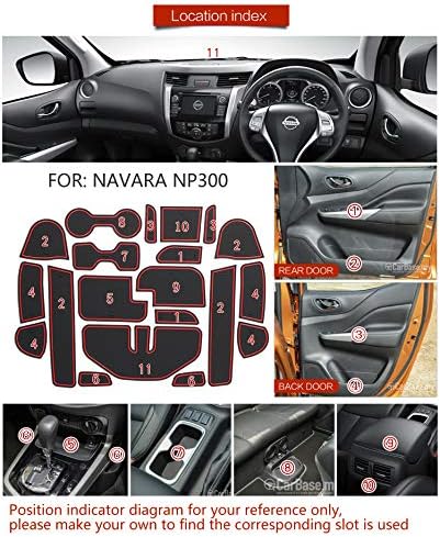 smabee Anti-Slip Kapu Nyílás Pad Gumi pohártartó Mat, majd középkonzol Bélés lakberendezési Kiegészítők Nissan Navara NP300 D23 -2019