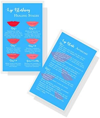 Ajak Pír Gyógyulási fázisban & teendőkről Kártya | Csomag 50 | Kétoldalas Méret 2 x 3.5 hüvelyk Üzleti Kártya | Kék, Vörös Ajkak Design