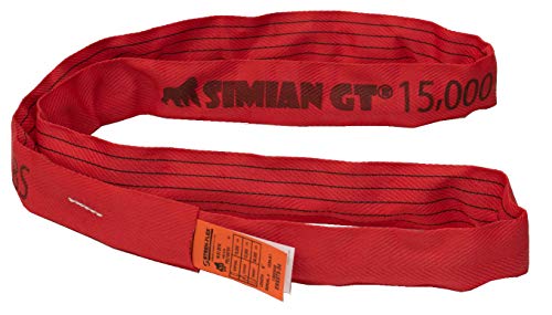 Simian GT 18 ft Piros Végtelen Roundsling (15000 Függőleges - 12000 Nyaklánc - 30000 Kosár)