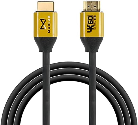 MuxLab Hitelesített 2.0 HDMI Kábel 10ft / 3m | 24K Aranyozott | Prémium nagysebességű 18Gbps | 4K@60Hz 4:4:4 | 3D, Ethernet, ARC Támogatás