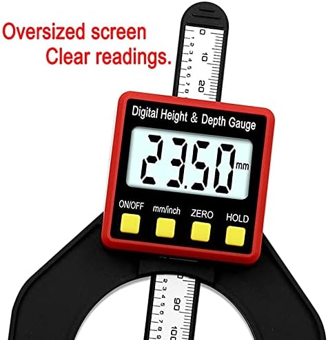 XDCHLK Digitális mélységmérő LCD Magasság Mérő Féknyereg Mágneses Láb Útválasztó Táblákat Faipari Mérési Eszközök