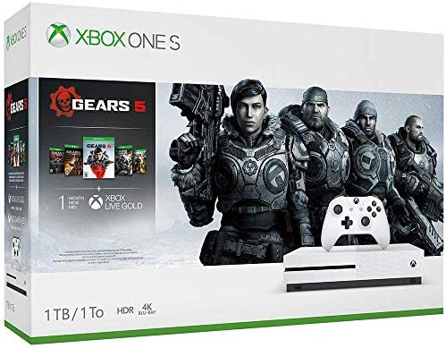 Microsoft Xbox S Egy 1 tb-os Konzol a Gears of War 5 Csomag Xbox Vezeték nélküli Kontroller, Xbox Live 3 Hónap Gold-Tagság, Deco
