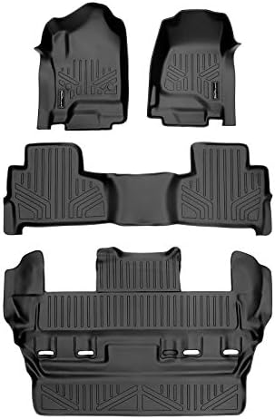 SMARTLINER Egyéni Alkalmas Szőnyegek 3 Sor Bélés Szett Fekete Kompatibilis a 2015-2020 közötti Chevrolet Tahoe/GMC Yukon