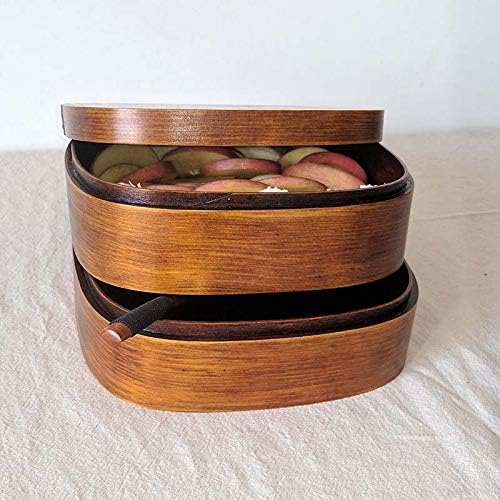 LINRUS Kreatív Japán Stílusú, Fából készült Bento Box Dupla/Nagy Kapacitású/Hordozható Szabadtéri Piknik Ebédet Bento Box