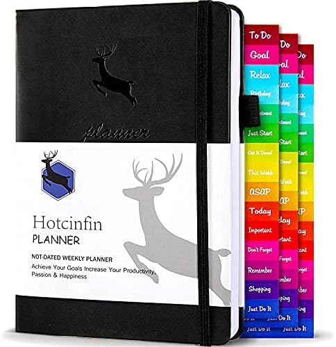 Hotcinfin Költségvetés Tervező - dátum nélküli - Költség Tracker Notebook, Napi&Heti&Havi Tervező Matricák, A5-ös Méretű Keménytáblás
