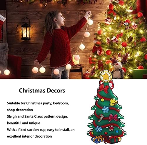 Ablak, karácsonyfa, Karácsonyi Ablak Sziluettje tapadókorong, PVC Kivilágított Fesztivál Ablak Sziluett karácsonyfa Lámpa,