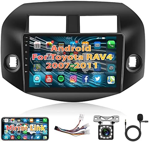 Android autórádió Toyota RAV4 2007-2011, 10.1 hüvelykes érintőképernyő, Autó Hifi, GPS, Bluetooth, WiFi, FM Tükör Link + Biztonsági Kamera