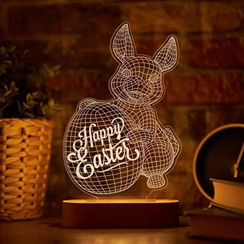 souleather Boldog Húsvéti Aranyos Nyuszi LED-es Éjszakai Fény, a Gyerekek Hálószoba Decor, mint a Húsvéti Ajándékokat Fiúk Lányok