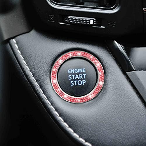 Autó Bling Kristály Strassz-Motor Start Gyűrű Matricák, 2 Csomag Autó Nyomd meg a Start Gombot Borító/Matrica, Kulcsot Gyújtás