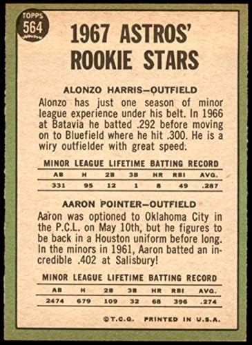 1967 Topps 564 Astros Újoncok Alonzo Harris/Aaron Mutató Houston Astros (Baseball Kártya) CSKP CSKP 7.50 Astros