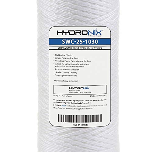 Hydronix SWC-25-1030 Univerzális Egész Ház String Seb Üledék vízszűrő Patron 2.5 x 10 - 30 Mikron