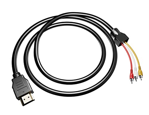 PANPEO HDMI-RCA Kábel, 1080P 5ft HDMI Férfi a 3-RCA Video-Audio AV Kábel, Csatlakozó, Adapter egyirányú Adó TV DVD HDTV