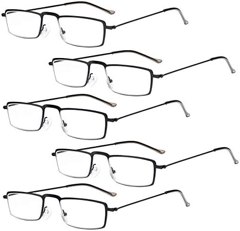 Eyekepper Menteni 10% - os Csomagban 5 Csomag Vintage Olvasó Szemüveg a Férfiak, mind a 5 Pack Fél Szem Olvasók Fekete +2.50