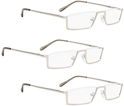 Földhasználati jogok 3 darab Fél-Fém felni Olvasó Szemüveg + 3 darab Semi-keret nélküli Szemüvege(Összesen 6 Pár Olvasók +1.00)