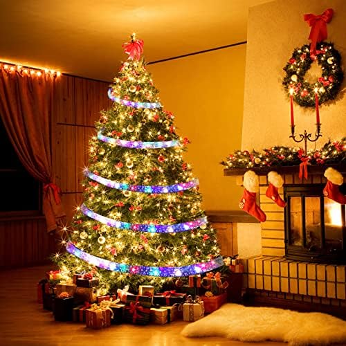Ausyst LED Szalag Karácsonyi Fények, 40 LED Vízálló elemes Karácsonyi String Fények a karácsonyfán, Party Dekoráció, Beltéri, Kültéri