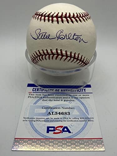 Steve Carlton Bíborosok Phillies Aláírt Autogramot OMLB Baseball PSA DNS *83 - Dedikált Baseball